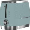 Beko Cosmopolis Toaster TAM8202T, Retro Duck Egg Teal Design , Extra Wide Slot 2-Slice Toaster , Includes Defrost, Reheat & Cancel Functions