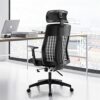 ZXNRTU Relax Comfortably Safe Ergonomic Office Chair, Mesh Computer Desk Chair with Adjustable Lumbar Support, Armrest, Headrest - High Back Exec