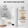 Temperature Control Travel Kettle, 380ML Portable Electric Kettle Cup with LCD Display, 4 Stage Temperature Adjustment,Automatic Shut Off Electri