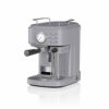Swan SK22110BN Retro Espresso Coffee Machine with Milk Frother, Steam Pressure Control, 1.2L Detachable Water Tank, 1100W, Retro Black