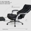 SDFGH Office Executive Massage Chair Adjustable Rotating Lifting PU Leather Computer Gaming Chair Reclining Armchair with Footrest