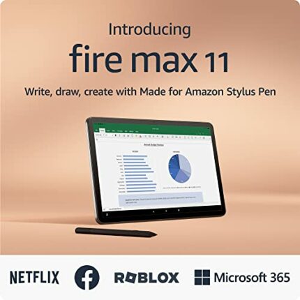 Introducing Amazon Fire Max 11 tablet and Stylus Pen, handwrite notes or doodle ideas anywhere, 128 GB, Grey, with Ads