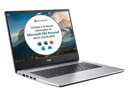 Acer Aspire 1 A114-33 14 inch Laptop - (Intel Celeron N4020, 4GB, 64GB, Full HD Display, Microsoft Office 365, Windows 10 in S Mode, Silver)