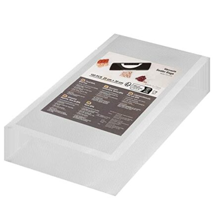 20×30cm 100 Bags Vacuum Sealer Bags, Commercial Grade Textured Vacuum Food Sealer Bags, BPA Free, Great for Vac Storage & Sous Vide Cooking & Boi
