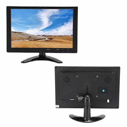 FHD Monitor, 10.1 Inch 1080p LCD Monitor, Eye-Care Universal Portable Multimedia Display Monitor, Support HDMI/VGA/AV, for PS4 CCTV Surveillance