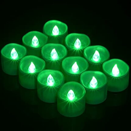LED Tea Lights Candles with Timer, PChero 12pcs LED Battery Operated Flameless Flickering Tea Lights Candles Tealights for Home Room Decor Hallow