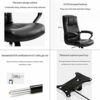 CZDYUF Executive Office Chair Wide Seat Swivel Rolling Chair Ergonomic Desk Computer Chair High Back & Lumbar Support Arms for Home Office Black