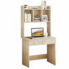 EYHLKM Standing Knee Bed Tray Office Furniture Computer Desk Laptop Stand Countertop Table With Bookshelf (Color : D)