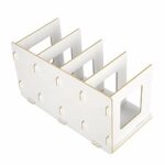 Desktop Bookshelf Wood Sturdy Durable Book Rack with Multi-Slots for Home Office School in 11.81 x 6.69 x 6.69inch(warm white)