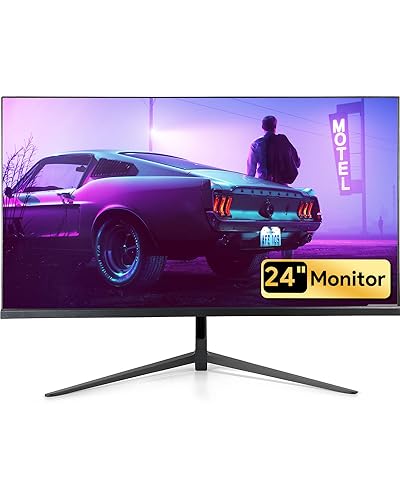 Maxesla 24 Inch Monitor 75Hz Full HD (1920 x 1080), Gaming Computer Monitors UltraSlim Bezels, VESA Wall Mountable PC Monitors 1080p HDMI VGA, PC