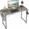 COTUBLR 31 Inch Computer Desk, Home Office Desk, Simple Modern Small Desk for Bedroom, Writing Desk with Storage Bag, Study Table for Students, B