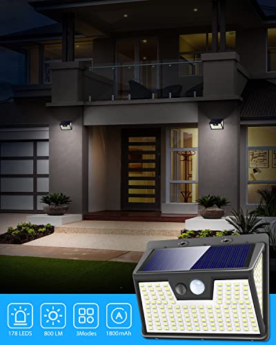 Peasur Solar Lights Outdoor Garden, Upgraded Solar Security Lights Outdoor Motion Sensor 138 LED with 3 Lighting Modes, IP65 Waterproof Outside L