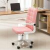YT.JYUERI Relax Comfortably Safe Office Chair Pu Leather Anchor Live Broadcast Swivel Chair Girl Cute Bedroom Office Rotating Backrest Small Swiv