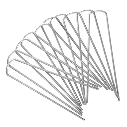 Besto Garden Pegs Heavy Duty Tent Pegs Metal Ground Pegs Galvanised Steel Peg for Camping, Securing Weed Control Fabric, Ground Sheets Membrane,