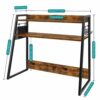 ELITEROO Dorm Desk Hutch, Wood Desk Bookshelf for Computer Desk, 2-Tier Desk Shelf Dorm with Pen Holder and Hooks, Classic Rustic Desk Top Shelf