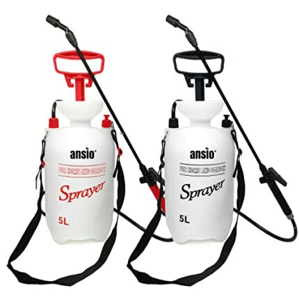 ANSIO® Garden Sprayer 5 litre Pack of 2 Pressure Sprayer Pump Action, Weed Killer,Water Pump Sprayer, Ideal with Pesticides, Insecticides, Fungic