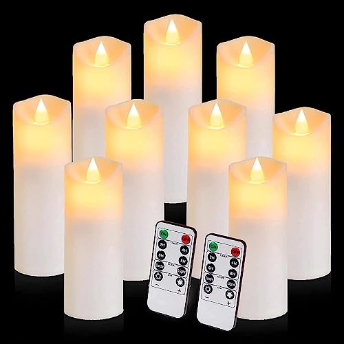 Led Candles Flameless Candles, 4"/5"/6"Set of 3 Flameless Flickering Candles Battery Operated with 24 Hour Timer and 10 Key Remote Control, Ivory