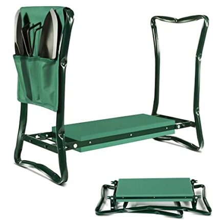 Crystals Folding 3In1 Garden Kneeler With Handles, Tools Bag [Padded Seat,Space Saving,Green]59*28*49Cm Gk99