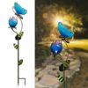 TERESA'S COLLECTIONS Garden Ornaments Outdoor for Garden Gifts, 106cm Metal Butterfly Tulip Solar Stake Lights, Waterproof Flower and Animal Sola