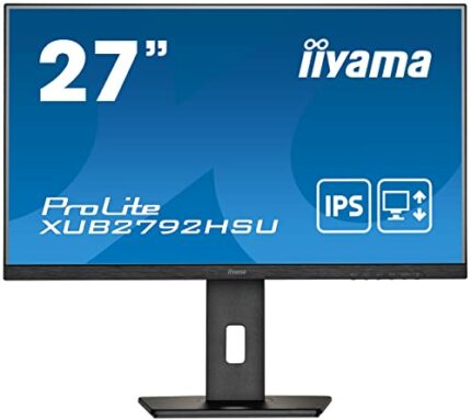 iiyama XUB2792HSU-B5 27 Inch IPS LCD with Slim Bezel, 4ms, Full HD 1920x1080,1x HDMI,1 x DisplayPort, 1 x VGA 2 x USB, 2 x 2W Speakers, HA Stand