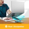 Beelta Laptop Stand for Desk, Telescopic Laptop Riser Computer Stand Adjustable Height & Angle with 360° Swivel, Foldable & Portable Laptop Stand