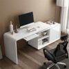 JYDQM Office Desk Computer Desk Swivel Angle Multifunctional Desk White Office Furniture