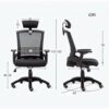 WALNUT Chairs,Office Chair High Back Mesh Office Chair with Adjustable Headrest, Armrest, Seat Height, Lumbar Support and Tilt Tension(Color : Bl