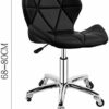 RZiioo Office Chair, PU Leather Desk Chair for Home Adjustable Height Swivel Chair Comfy Padded Computer Chair with Chrome Base Home Office Furni