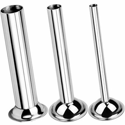 Winfred 3 Pieces Sausage Stuffer Tubes Stainless Steel Grinder Stuffer Tubes for Size 5 Meat Grinder Food Grinder