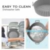 2 Pcs Kufixy Silicone Air Fryer Liners 8 inches with a Set of Silicone Gloves - Multipurpose Round Non-Stick Water and Oil Proof Liners for AirFr
