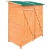LUKEO Garden Shed Outdoor House with 2 Shelves for Tools and Lawn Mower Storage Space Solid Fir Wood Frame 139x68x160cm