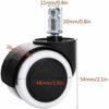 SBTXHJWCGLD 5pcs Furniture Casters Pu Swivel Castor Wheel,48mm Furniture Caster,360 Degree Rotating Castor With Brake Lock,with Mounting Rod,for