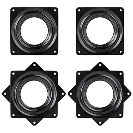 Lazy Susan Turntable Bearings 4Pcs 3 Inch Steel Ball Rotating Turntable Plate 360 Degrees Black Rotating Swivel Plate for bar Chairs stools (Blac
