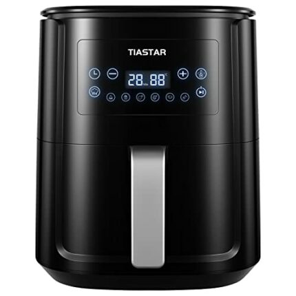 Tiastar Air Fryer 5.5L with Rapid Air Circulation,1700W Air Fryers for Home Use with 60 Minute Timer&Temperature, Nonstick Basket for Healthy Oil