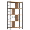 armocity Bookshelf 5 Tier Tall Industrial Bookcase Wood Metal Frame Standing Book Shelf, Display Bookshelves Storage Organizer for Bedroom Living