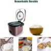 ANJIELO SMART Rice Cooker with Steamer Non- Stick Cooking, High-Temperature Protection, 1.2L One Touch Operation Perfect for 1-2 Person to Cook R