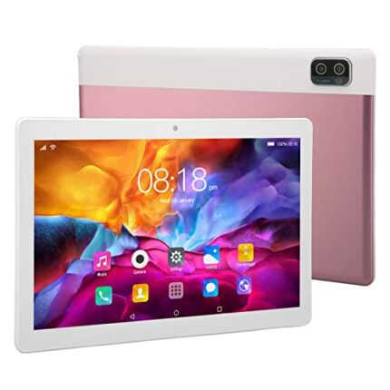 10.1in Tablet for, 6GB 128GB Big Memory, 1960x1080 IPS FHD Ultra Thin Rose Gold, 5G WiFi Callable Tablet for Work Study Gaming Tablet for Kids, S