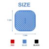 3 Pieces Reusable Air Fryer Steamer Pot Mat, 7.5" Square Nonstick Perforated Silicone Pot Mat, Air Fryer Accessories Replacement, BPA Free, (Blac