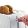 Russell Hobbs 26070 4 Slice Toaster - Contemporary Honeycomb Design with Extra Wide Slots and High Lift Feature, White