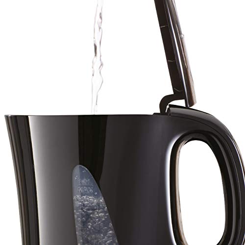 Daewoo Essentials, Plastic Kettle, Black, 1.7 Litre Capacity, Fill 7 Cups, Family Size, Visible Water Window For Easy Monitoring, Led Light Indic