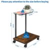 ABQ Computer Tower Stand, C-Shape Mobile CPU Holder with Storage Basket, 2 Tier CPU Stand Cart with Lockable Wheels, Fits Most Gaming PC Under De