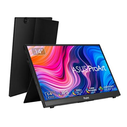 ASUS ProArt PA148CTV Portable Monitor - 14-inch, IPS, Full HD (1920 x 1080), 100% sRGB, 100% Rec.709, Calman Verified, USB-C, 10-point Touch, Con