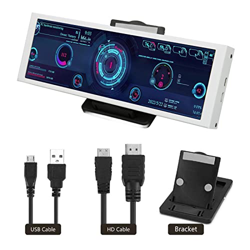 Bewinner 7.9in PC Temp Monitor, Metal Case IPS USB Mini Screen, for AIDA64 PC CPU RAM Data Monitor PC Sensor Panel Display Temperature Monitor