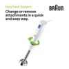 Braun MultiQuick 1 Hand Mixer MQ10.201MWH, Lightweight Mixer with EasyTwist Technology, One Speed, 350ml Chopper and 600ml Beaker Included, 450W,