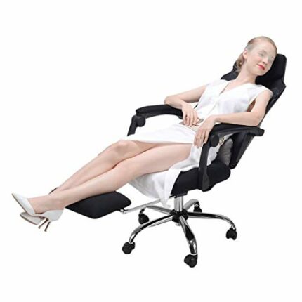 Mu Computer Chair,Home Gaming Chair Backrest Swivel Chair Comfortable Reclining Office Chair 155 ° Back Reclining Loading 400Kg,Black,60 * 47 * 1