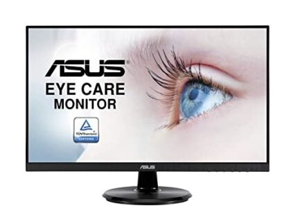 ASUS VA24DQ 24" (23.8") Monitor, FHD (1920x1080), IPS, 75Hz, Frameless, DP, HDMI, D-Sub, Flicker free, Low Blue Light, TUV certified, Black