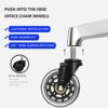 Techoln Office Chair Wheels,Set of 5,Heavy Duty Office Chair casters for Chairs to Replace Office Chair mats
