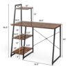 CZDYUF Computer Desk With Bookshelf Study Desk Workstation With Bookcase Office Furniture