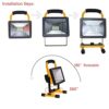 Aozel LED Work Lights Rechargeable, Led Floodlight Emergency Work Job Site Lights Waterproof Portable Floodlight for Outdoor Activities, Construc