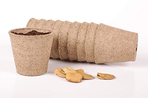 KEPLIN 96 Piece Round Biodegradable Organic Fibre Seedling Pots for Plant Cultivation Compostable Containers Easy to Transplant Ideal for Garden